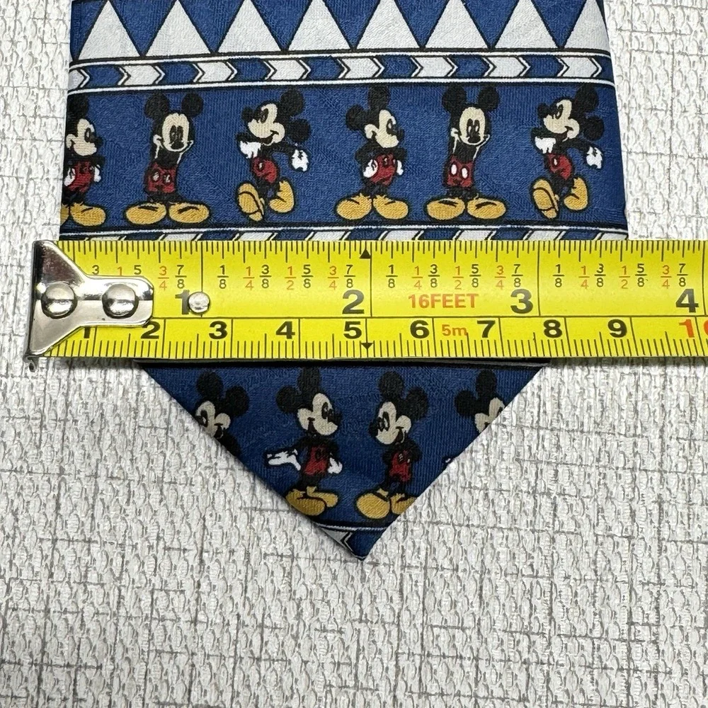 Mickey Unlimited Necktie Mens Blue Mickey Mouse‎ Geometric 90s Disneycore Retro
